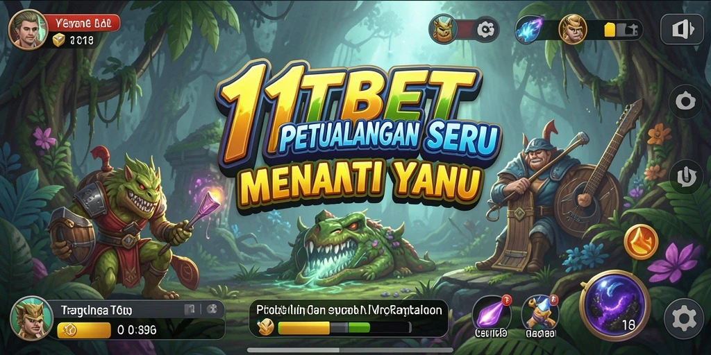 Screenshot utama menunjukkan aksi seru dalam game petualangan.