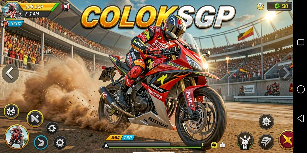 Gameplay seru dengan kecepatan tinggi dan trek menantang.