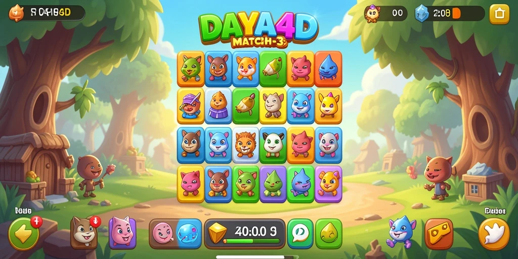 Tangkapan layar DAYA4D menunjukkan momen seru gameplay Match-3.