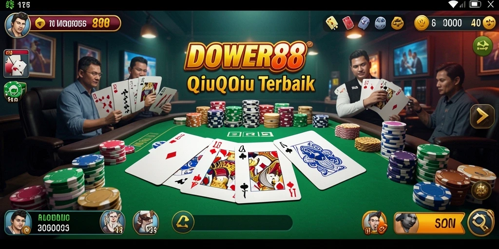 Screenshot gameplay QiuQiu DOWER88 yang menegangkan.