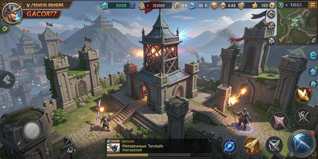Gameplay GACOR77 yang seru dalam pertahanan menara.