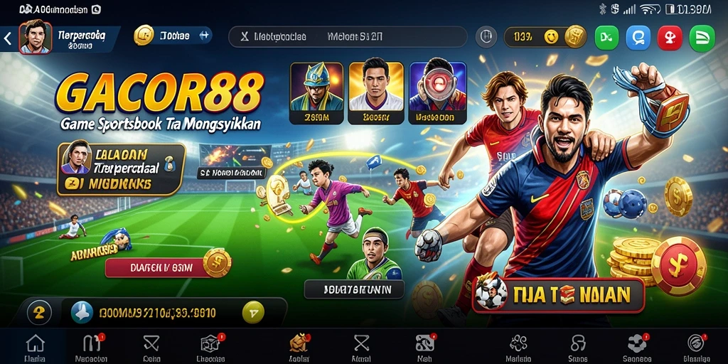 Tampilan menarik dari aplikasi GACOR88 saat memasang taruhan olahraga.