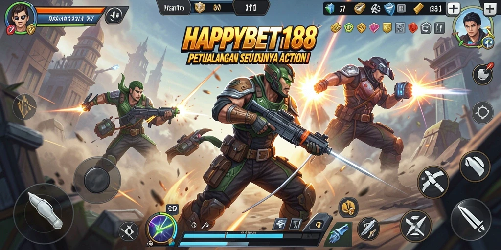 Gameplay intens HAPPYBET188 yang penuh aksi dan tantangan.
