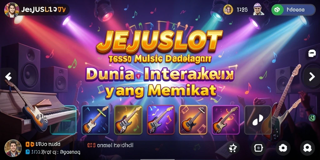 Tampilan gameplay interaktif dalam JEJUSLOT dengan berbagai pilihan lagu.