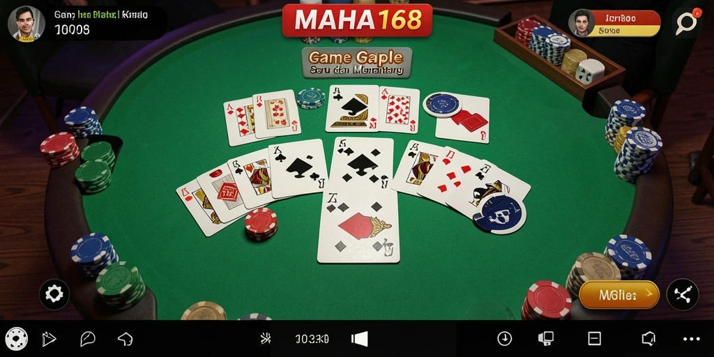 Tampilan gameplay seru dari MAHA168 yang penuh aksi Gaple.