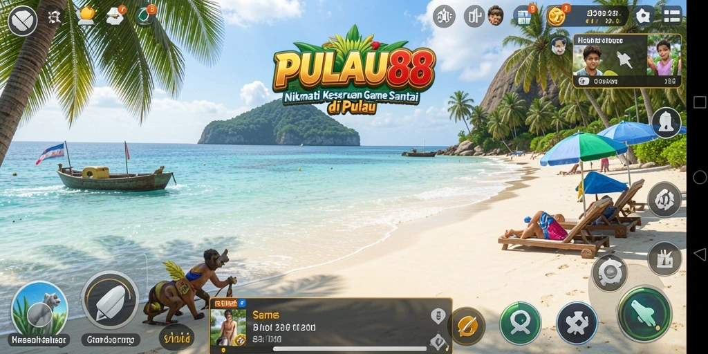 Screenshot gameplay PULAU88 menampilkan keseruan menjelajahi pulau.