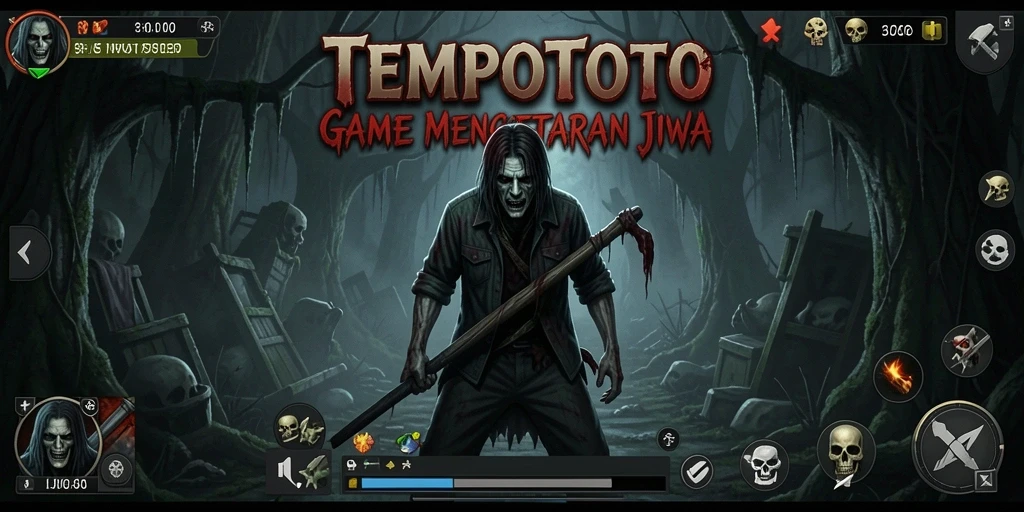 Tampilan gameplay TEMPOTOTO yang mencekam dan penuh ketegangan.